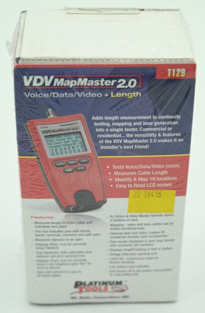 Platinum Tools T129 VDV Mapmaster 2.0 Tester NEW in Box