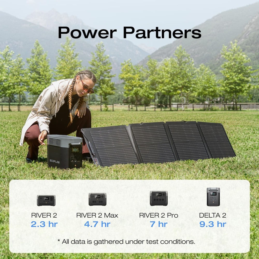 EcoFlow 110W Portable Solar Panel Foldable with Carry Case Certified Refurbished