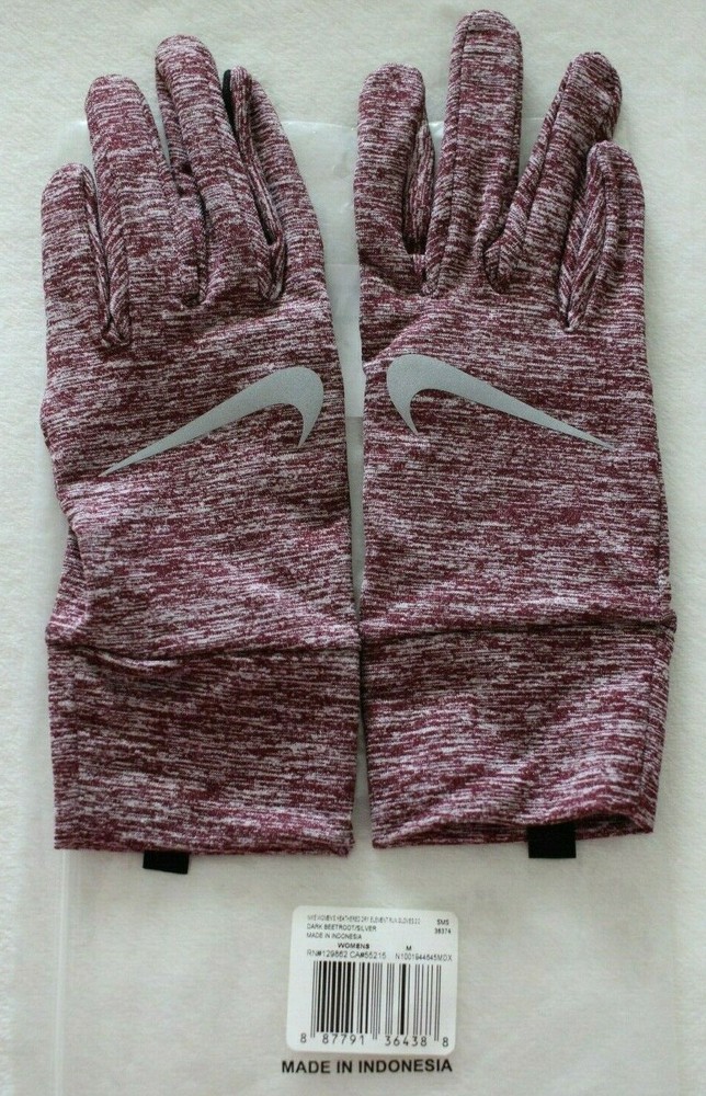 Nike Dry Element Running Gloves Dark Beetroot/Silver Women's Medium