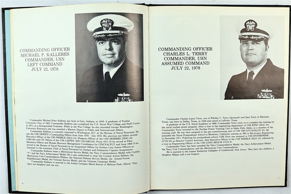 USS Dewey (DDG-45) 1978 Mediterranean Deployment Cruise Book