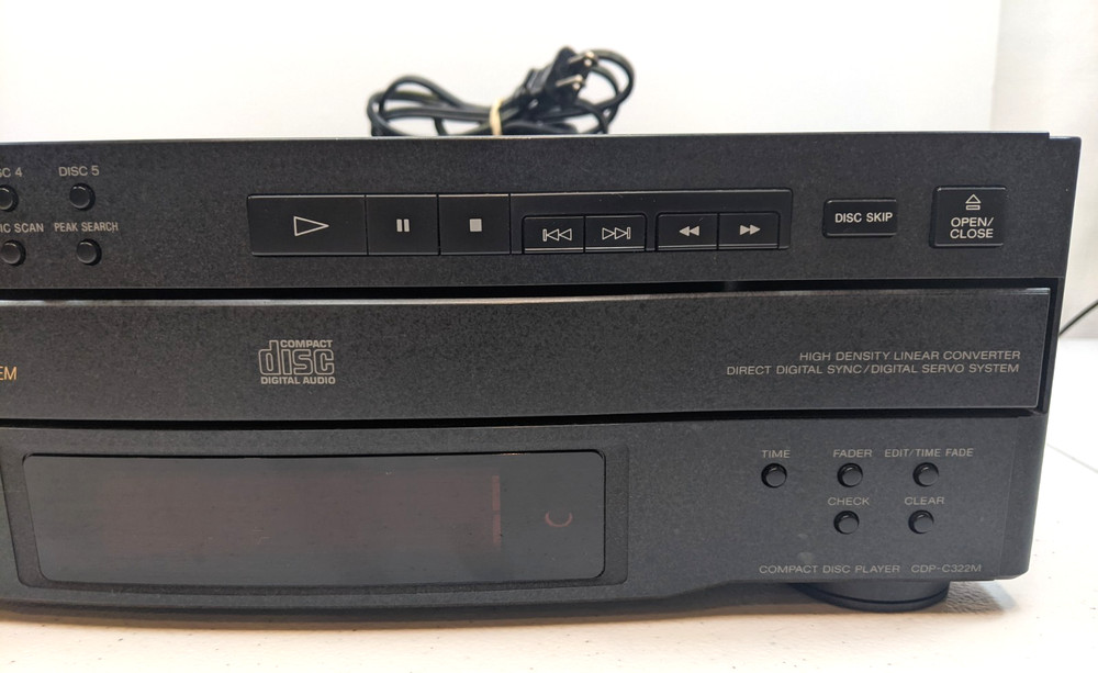 Sony CDP-C322M 5 Disc Carousel CD Player Deck High Density Linear No Remote