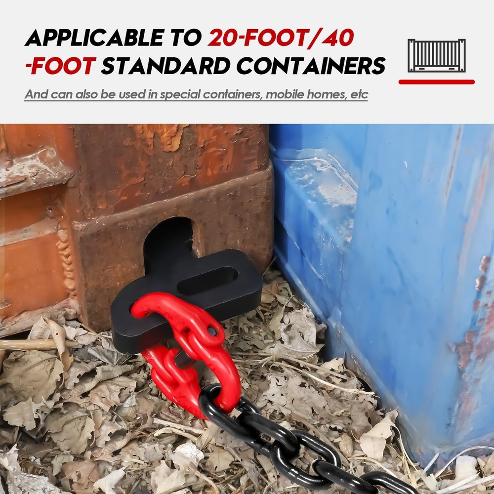 Shipping Container Loading Chain (1/2" x 5'), Container Chain Bridle Hooks G8...