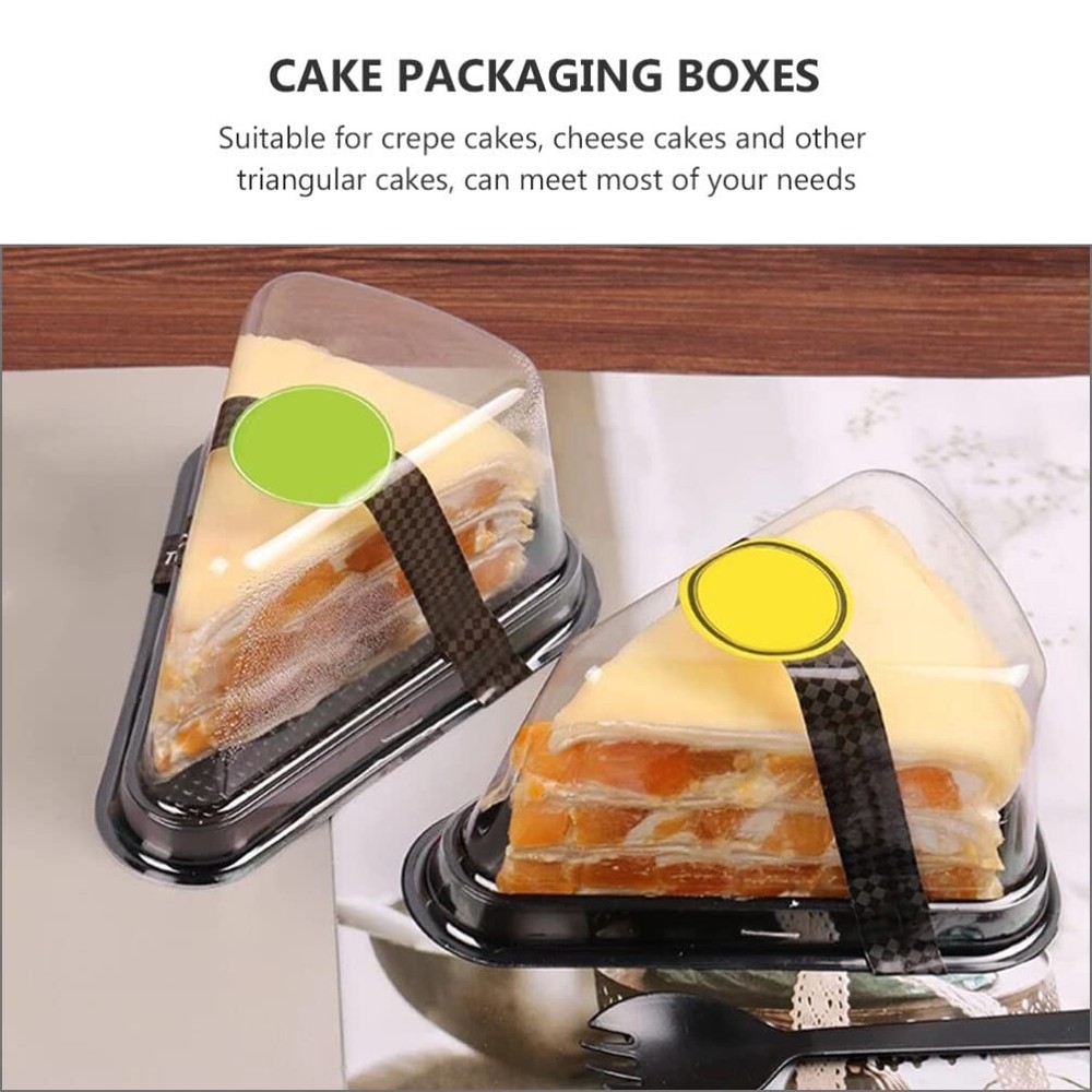 40Pcs Cake Slice Containers Plastic Clear Cake Slice Boxes for Cake Tiramisu ...
