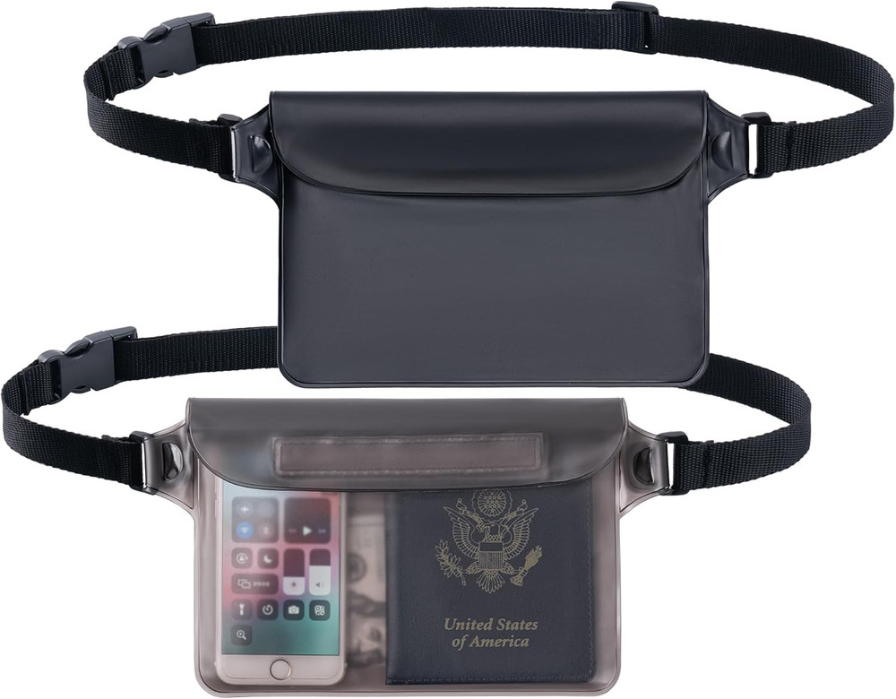 CADONO 2-Pack Waterproof Pouch with Adjustable Waist Strap | Screen Touch Sensit