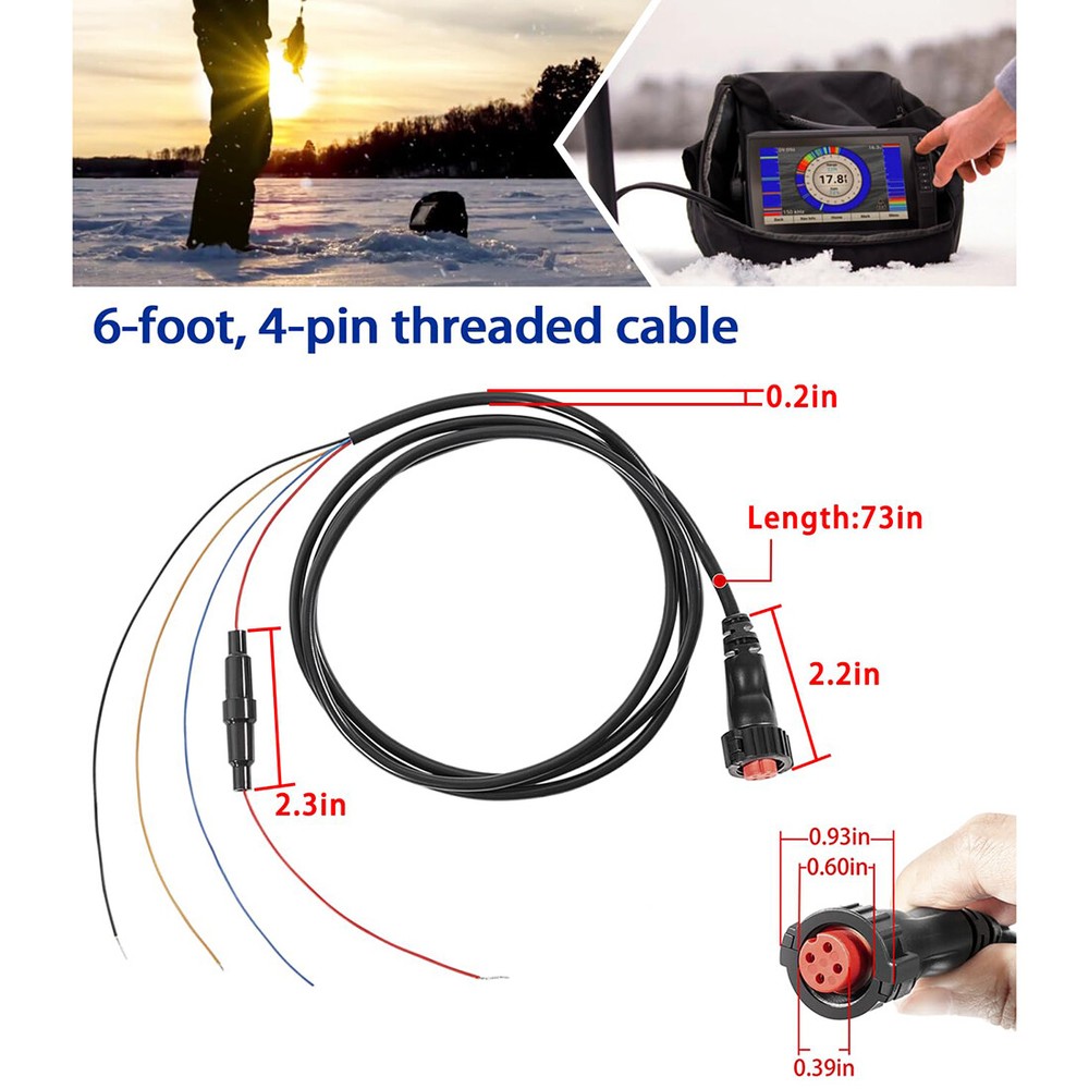 Garmin echoMAP 4-pin Threaded Power Data Cable 010-12445-00