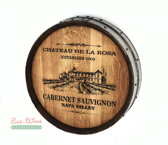 Wine Barrel Round Wall/ Handmade
