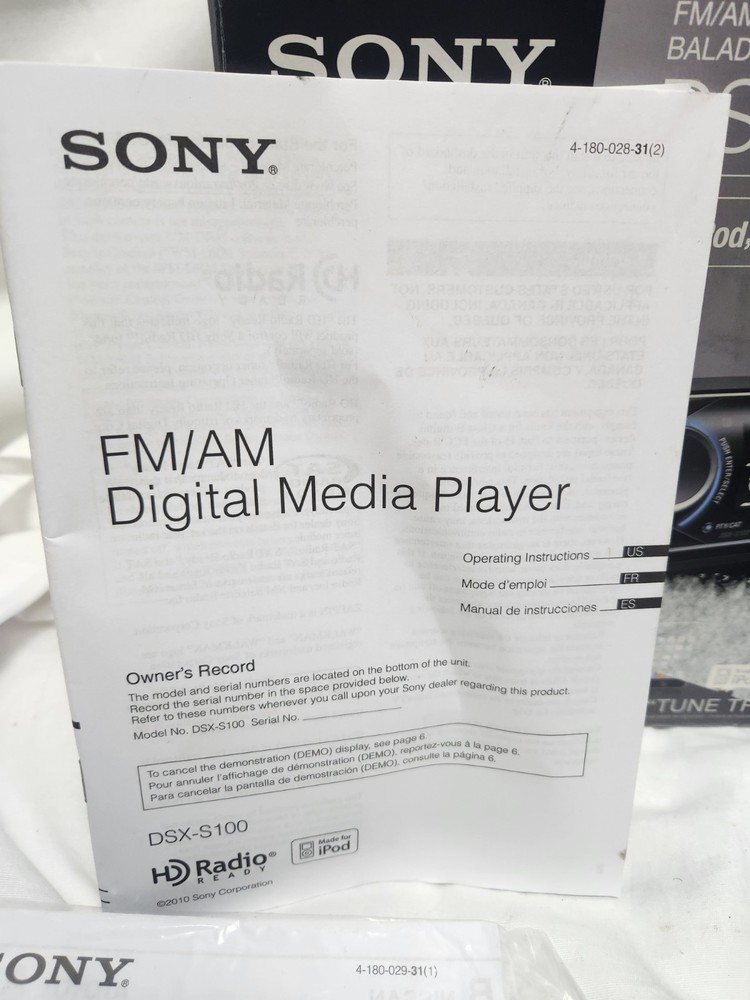 Sony DSX-S100 iPod/USB Compatibility