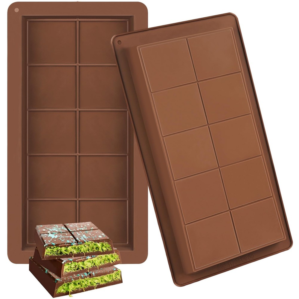 Dubai Chocolate Bar Mold Silicone – Deep Rectangular Medium code, Coffee