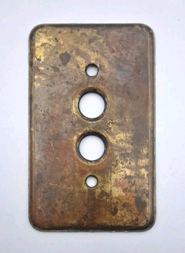 Vintage Push Button Light Switch Wall Plate Covers Rectangle Brass Hardware