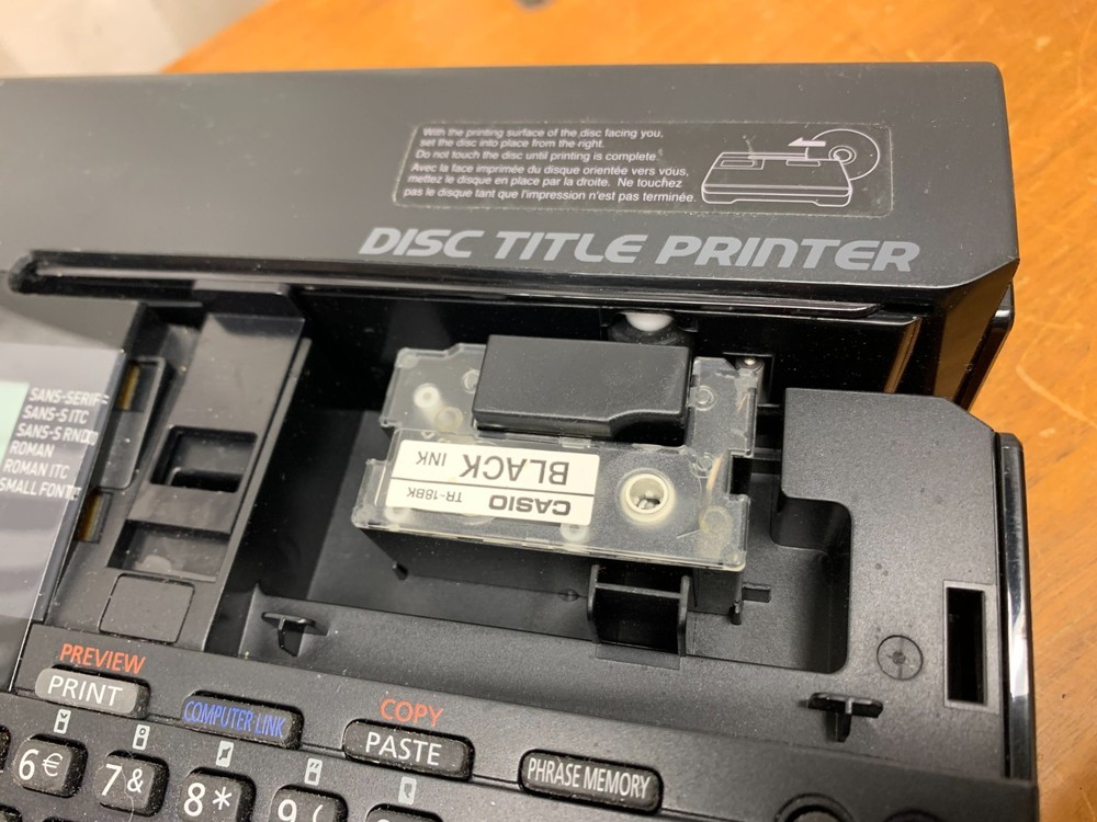 Casio CW-K85 Disc Title Printer Thermal For CD DVD