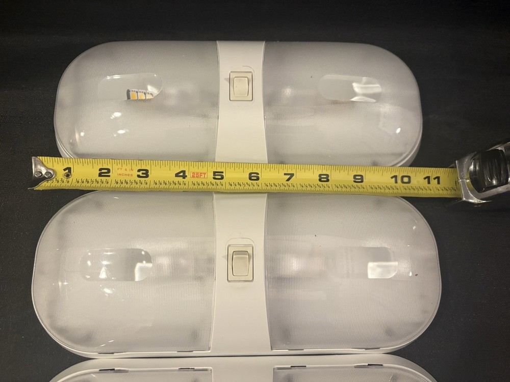 RV Double Ceiling Dome Light, Interior for Camper Trailer -Double With Bulbs