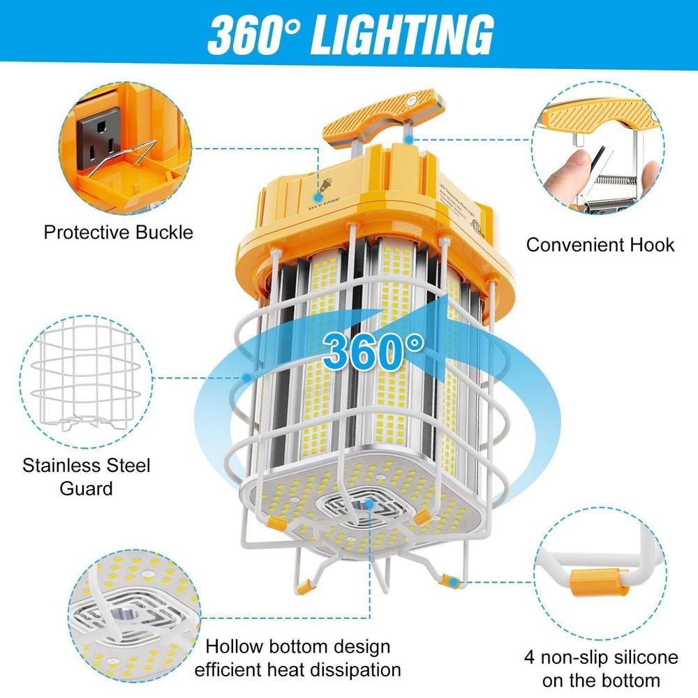 LED Temporary Work Light 150W Construction Building Work Lights with Hook ETL