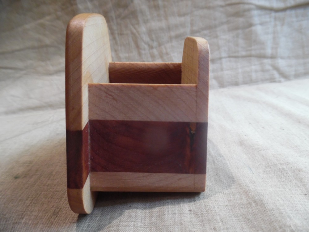 Toothpick Holder Studio Wood Artist Signed & Dated