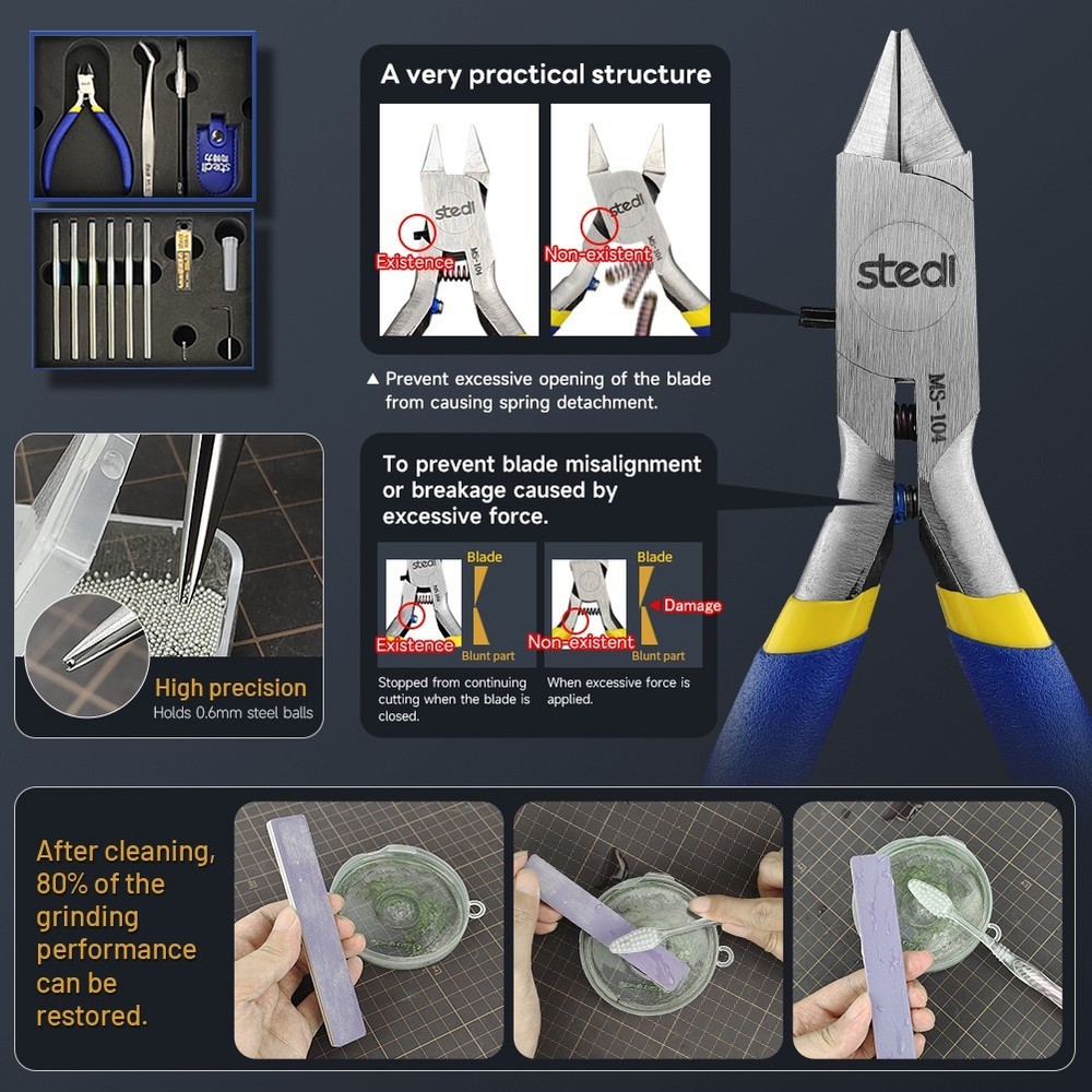 stedi Beginner's Model Assembly Tool Set Plastic Model Cutting and Sanding Tools