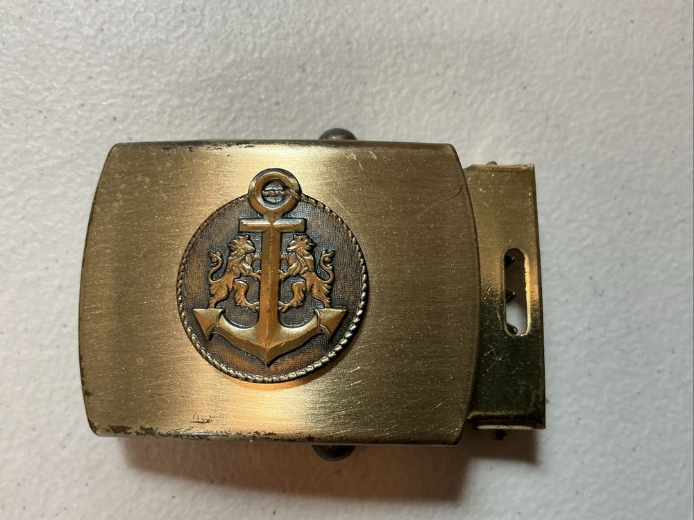 Vintage Merit USA Solid Brass Navy Belt Buckle