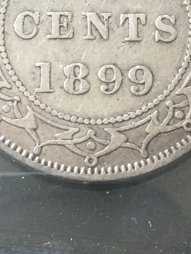 1899 Hook 9's**, ICCS Graded Newfoundland, Twenty Cent, **EF-40**