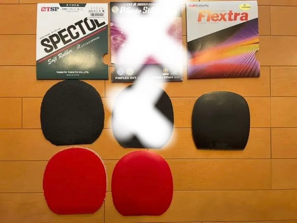 Table Tennis Rubber Set (Inverted And Short Pimples)