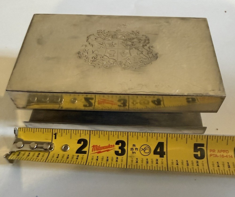 Antique Silver Matchbox Holder Engraved Crest Hallmarked
