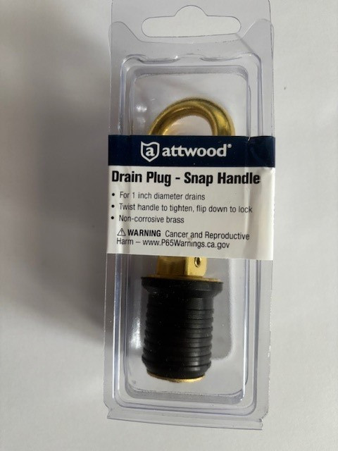 Attwood -7524A7- Boat Drain Plug W/ Snap Handle