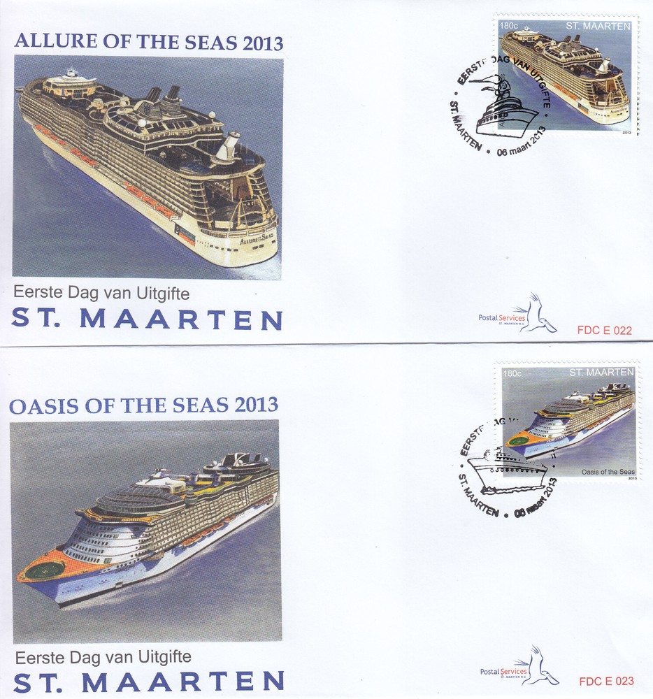 Sint Maarten Issue FDC 2013 (22-23) Ships