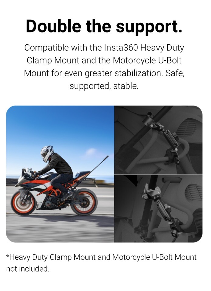 Original Insta360 Motorcycle Selfie Stick Support Clamp