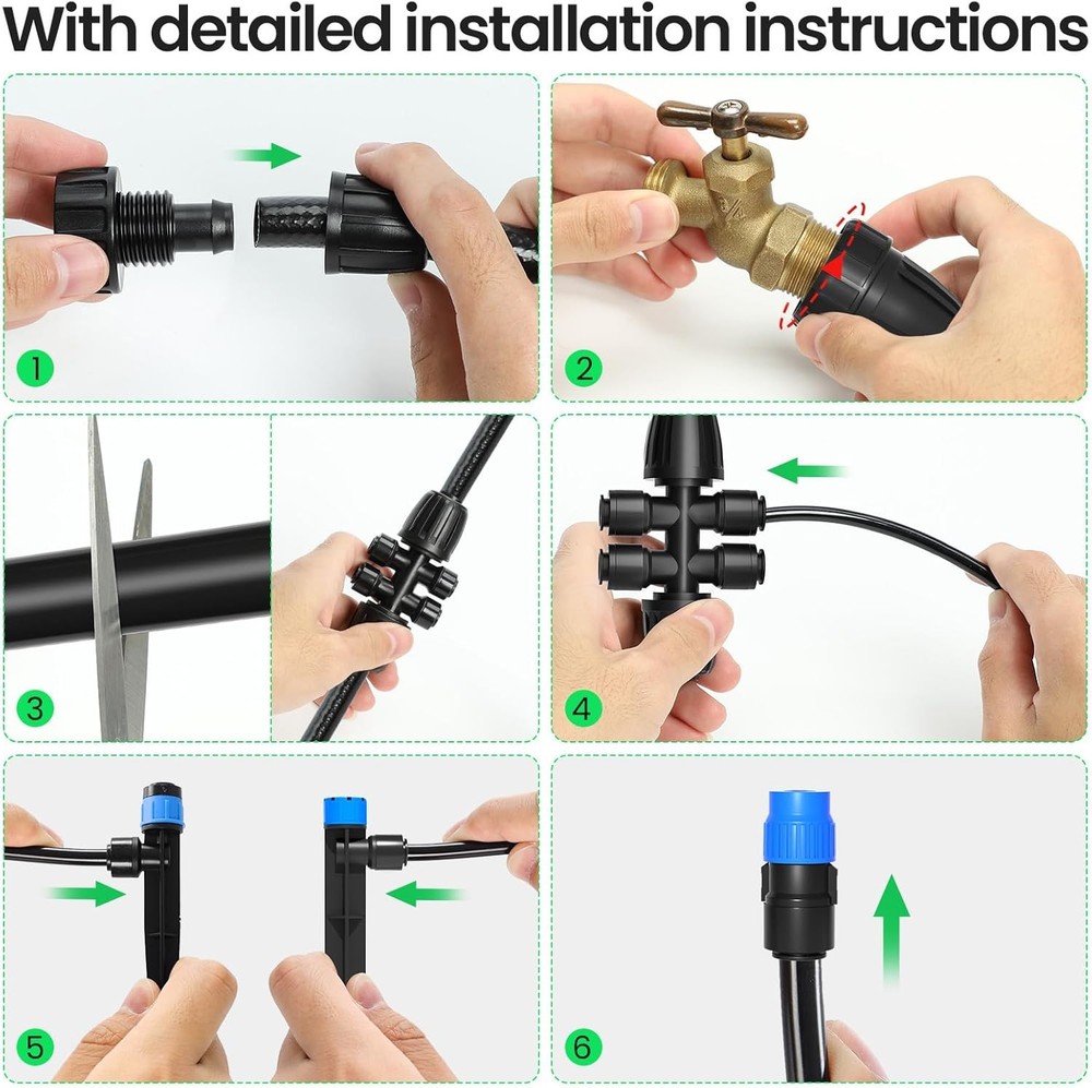 230FT Drip Irrigation System Kit Automatic Garden Watering System for Plant Lawn