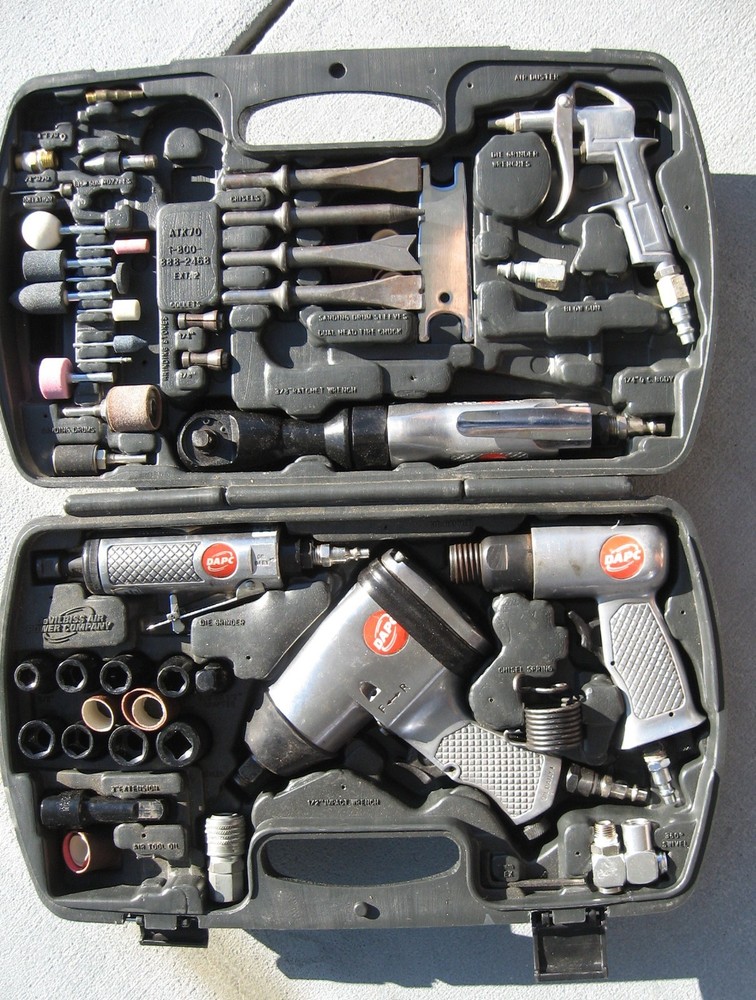 DeVilbiss DAPC Pneumatic Tool Kit ATK70, Impact, Grinder, Ratchet, Chisel,Duster