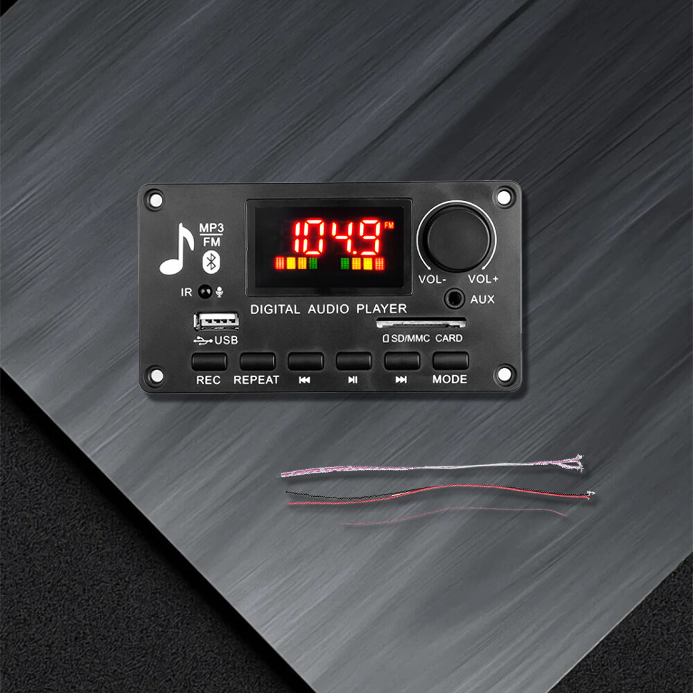 Amplifier Decoder Board 2 x 40W with Bluetooth 5.0, MP3 Player and IR FM Radio,