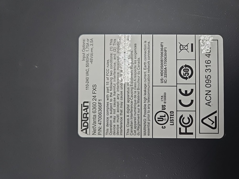 AdTran NetVanta 6360 FXS Gateway 47006366F1