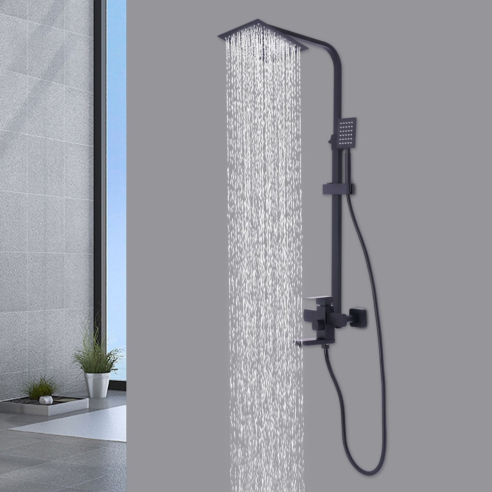 Stainless Steel Shower Panel Tower with Rainfall Jets & Massage System