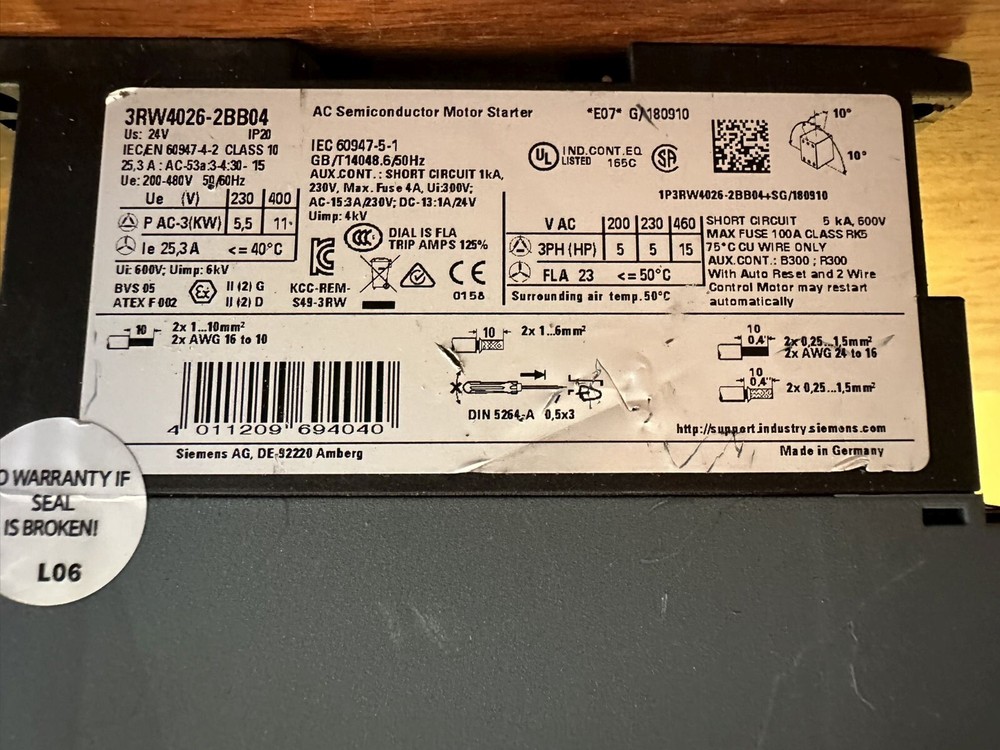 Siemens 3RW4026-2BB04