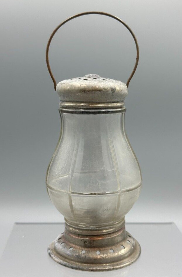 c. 1910 CANDLE Holder Figural LANTERN Glass CANDY CONTAINER A&E 456