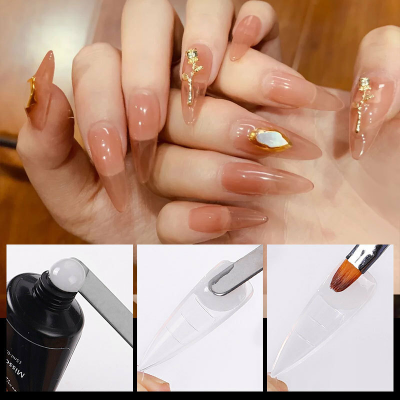 100 Pcs Nail Dual Forms Clear Full Cover Quick Building Gel Mold Tips Nail Tools