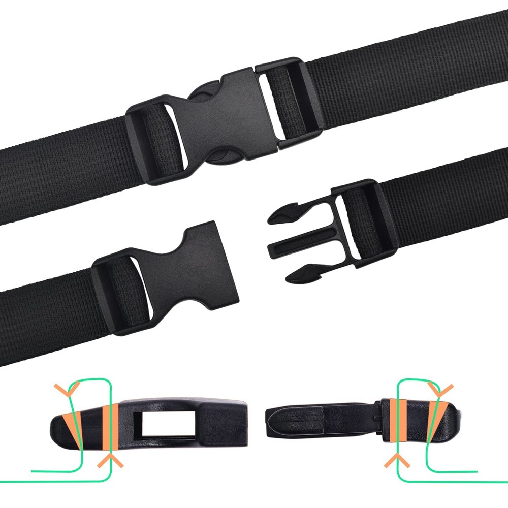 5 Pack 3/4" Side Release Buckle Dual Adjustable 5 Yards 3/4" Pp Strap