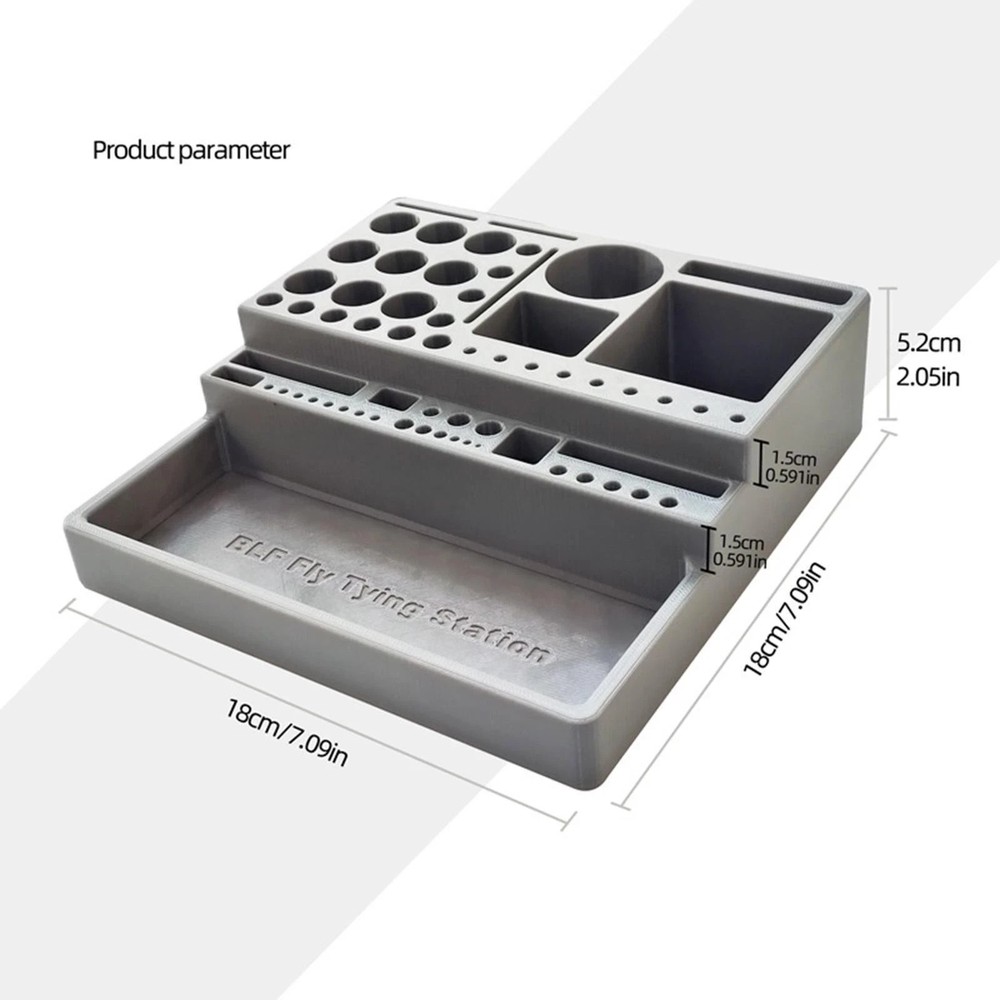 Strong Brown ABS Fly Tying Caddy with many Compartments