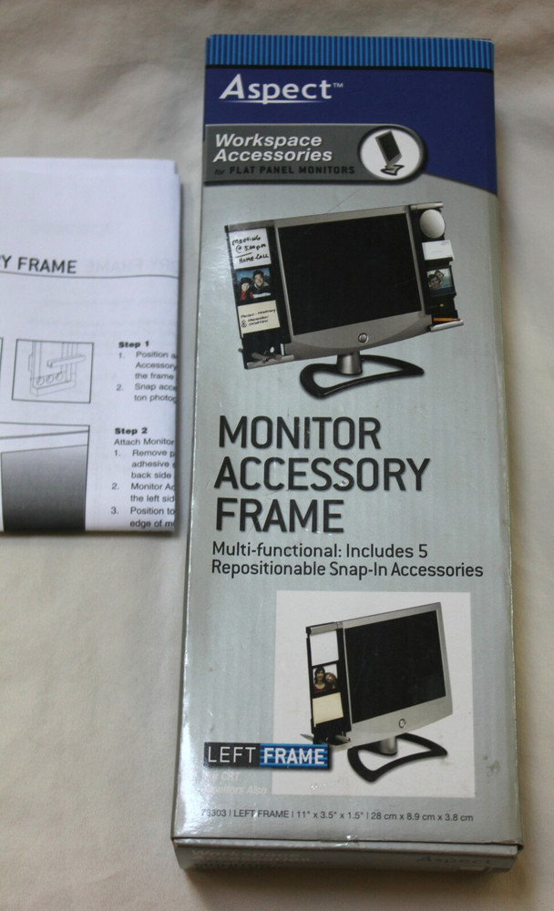 Monitor Mount Document Clip Computer Accessory Frame mirror note holder card vtg