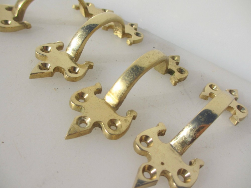 Brass Drawer Handles Cupboard Pulls Cabinet Fleur