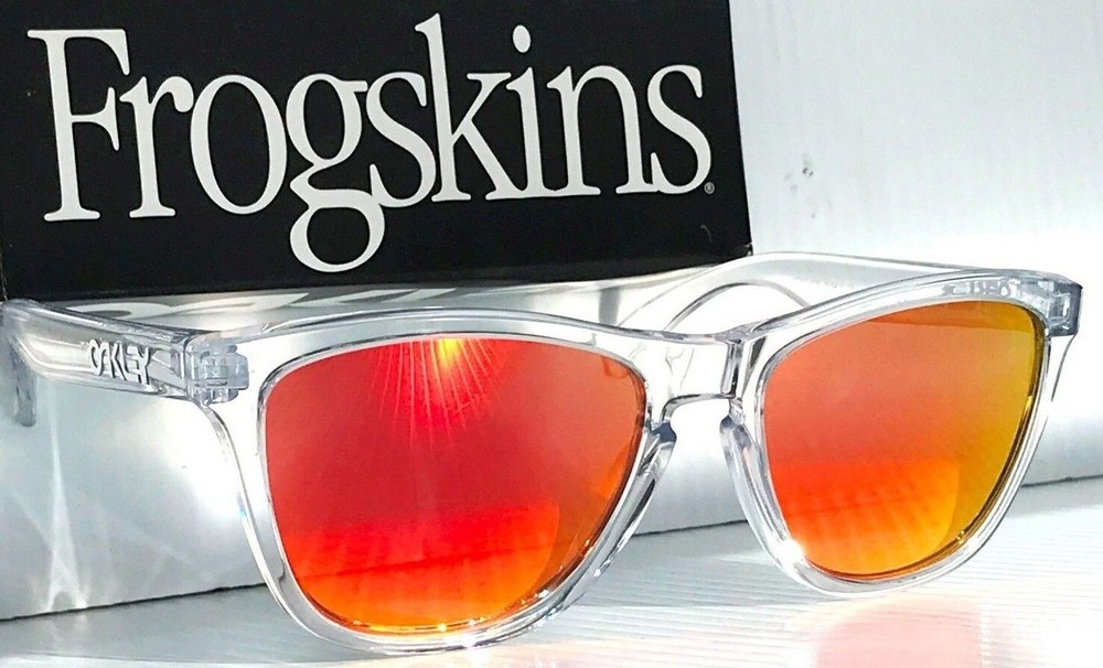 NEW Oakley FROGSKINS Clear Crystal POLARIZED Galaxy Ruby Lens Sunglass 9013