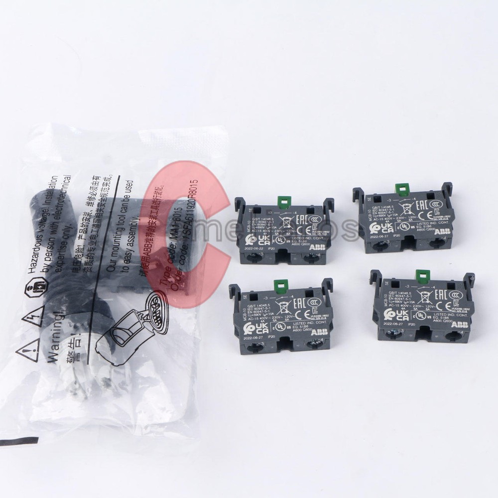 1x ABB Control Joystick Switch MJS6-40B with 4 MCB-10 Contacts Reset Type