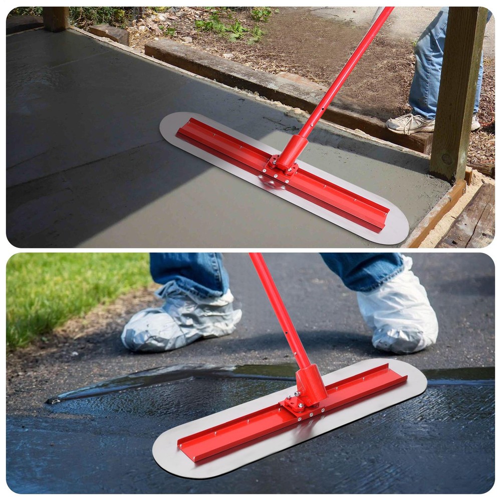 Bull Concrete Float 47"x12" Concrete Tool Round End Trowel Float 4 Handle US