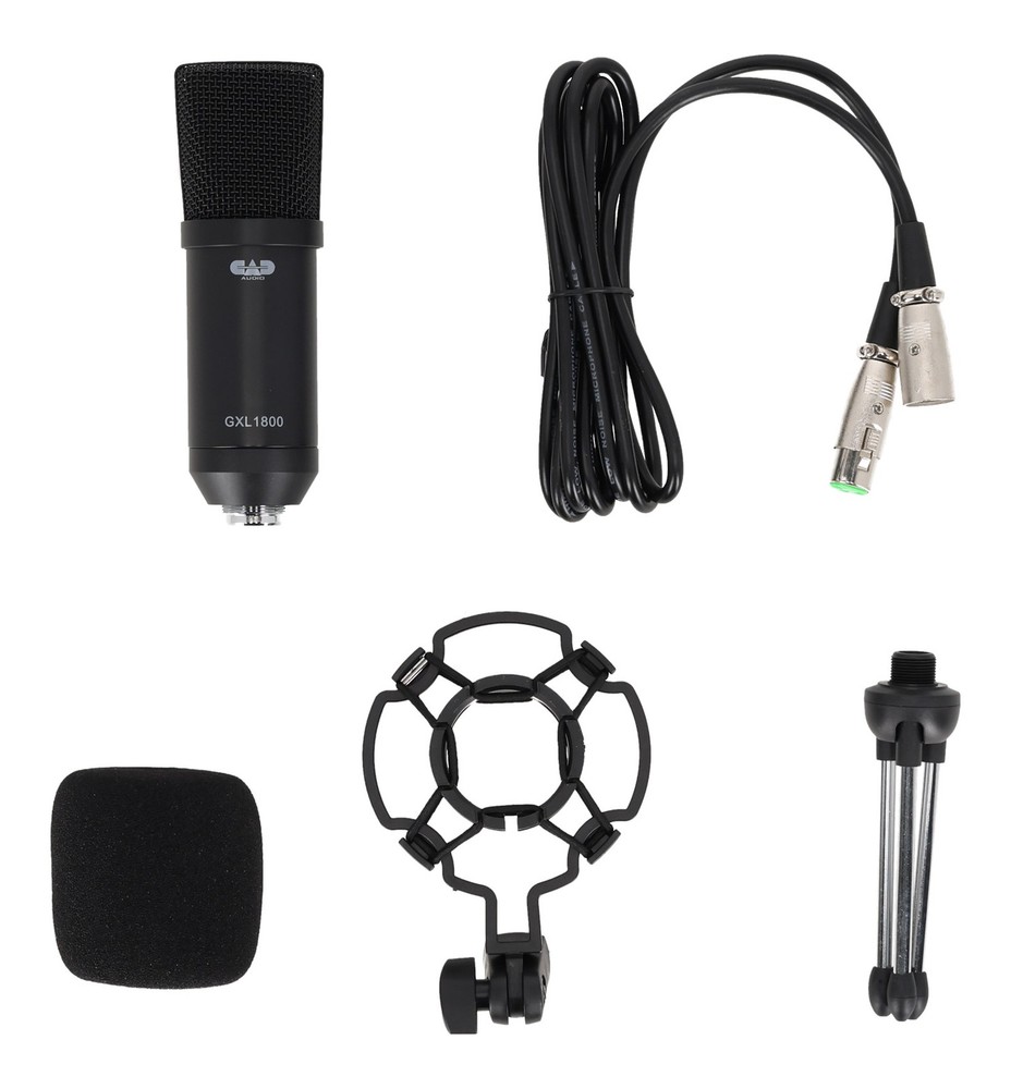 CAD Audio GXL1800 Studio Condenser Microphone+Shock Mount+Windscreen+Shield