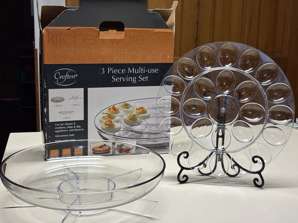 Crofton Kitchenware 3 PC. Multi-use Serving Set- VGUC-Barely Used, Versatile!!🤪