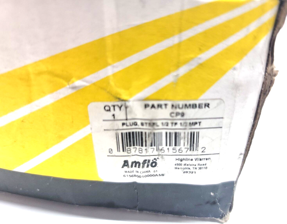 10 Pack Amflo CP9 1/2" TF Plug with 1/2" MNPT