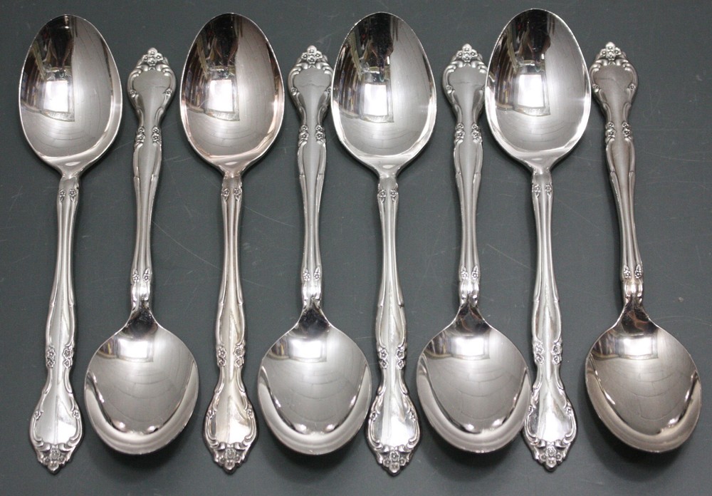 (57 Pieces) Oneida Community Flatware Set AFFECTION, Silverplate Silverware Lot