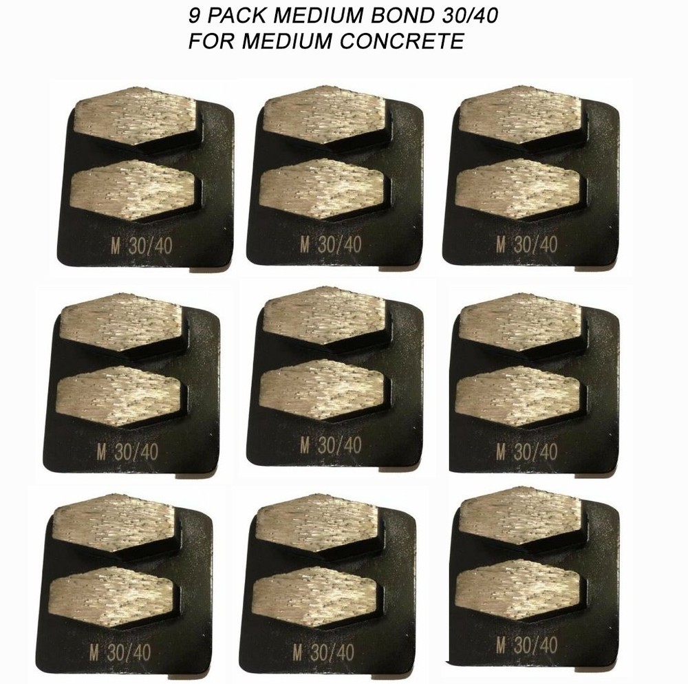 9-Pack!Husqvarna-Compatible Diamond Grinding Disc For Medium-Soft Surface, 30/40