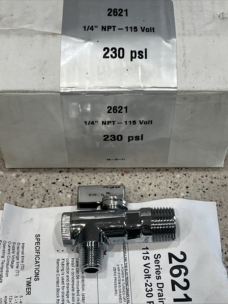 FLUIDRAIN 2621 AIR COMPRESSOR AUTOMATIC TIMER VALVE NEW IN BOX