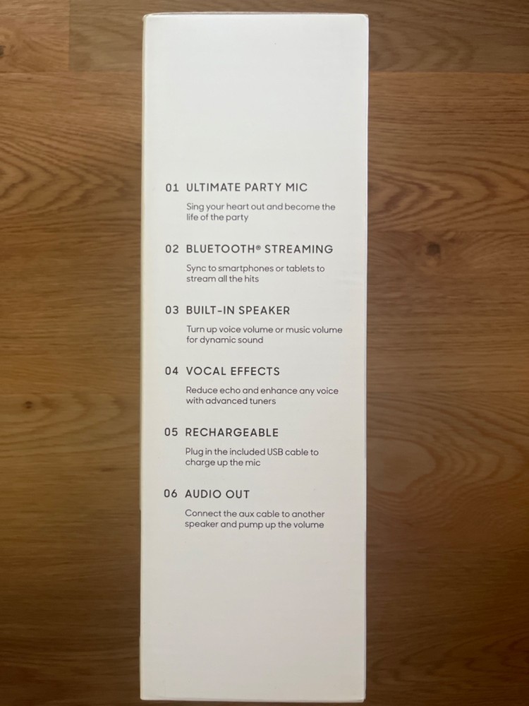 Sharper Image Bluetooth Karaoke Microphone Silver New