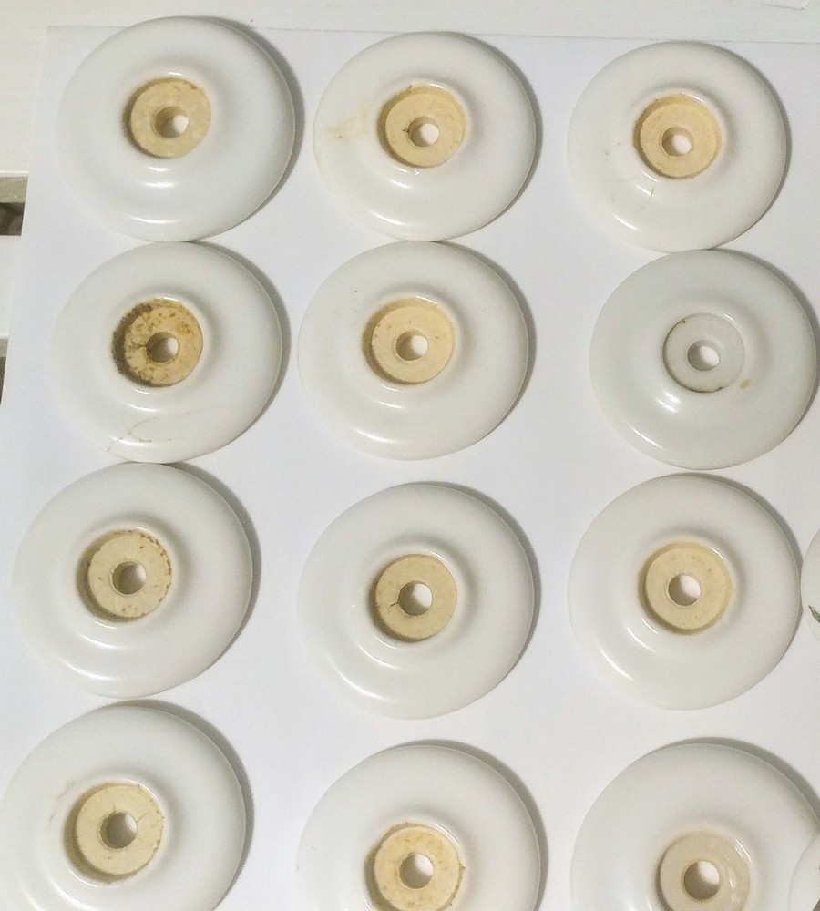 Vintage Lot 12 Ceramic Pulls Handles Knobs PLUMS HTF