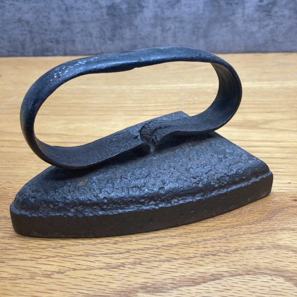 Vintage Cast Iron Flat Sad Iron Rustic Door Stop Iron