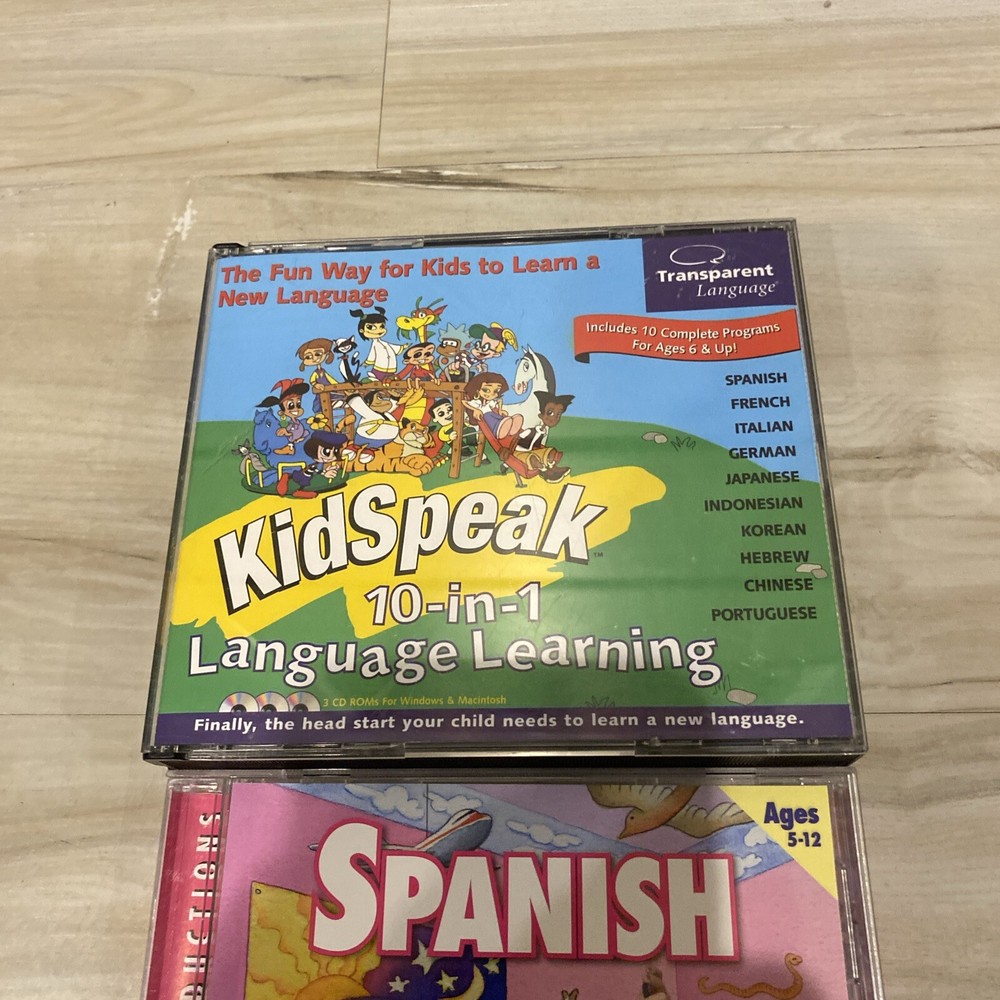 Transparent Language KidSpeak 10 in 1 Language Learning for PC + Spanish CD ROM